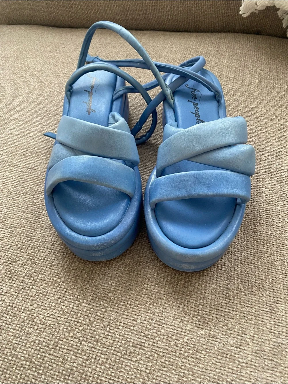 Free People Periwinkle Wrap-Ankle Platform Sandal